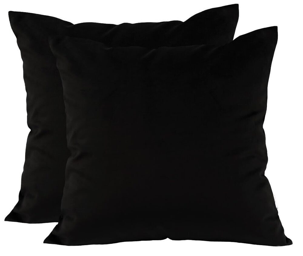 9876 Pack of 2 Solid Velvet Throw Pillow Covers, Cushion Shams, Super